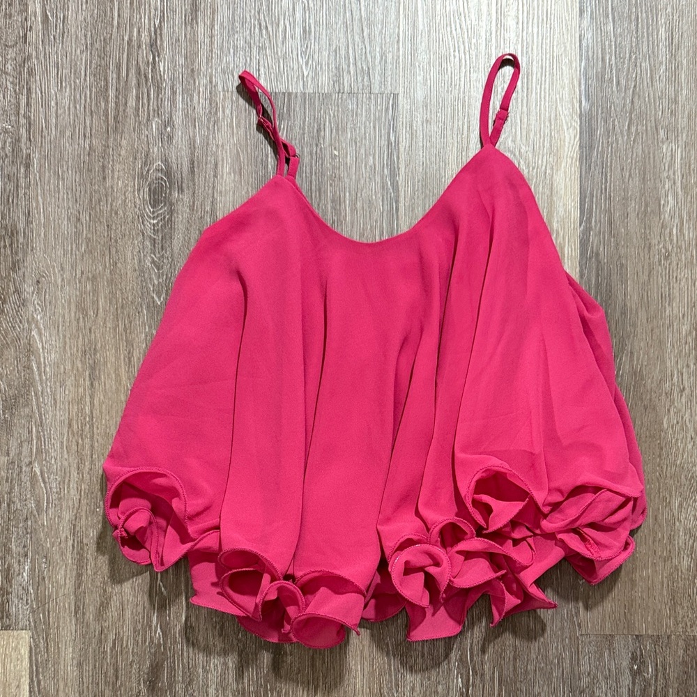 Pink ruffle sleeveless top 6